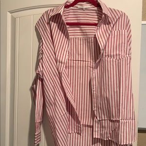 Red Striped Britton Down Top